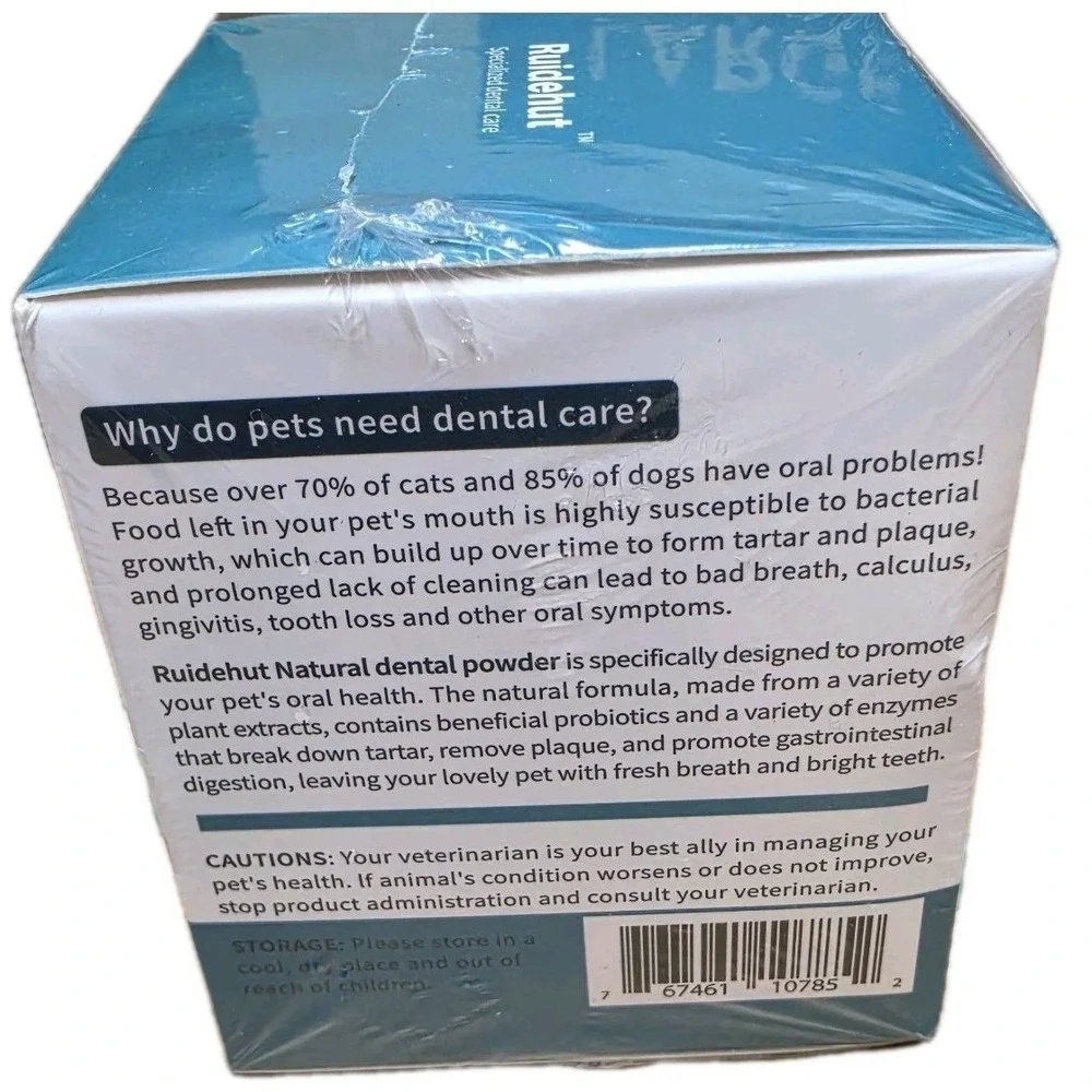 Ruidehut Natural Dental Powder Cats & Dogs, 7.05 oz 200 gram NEW Exp 05/2028
